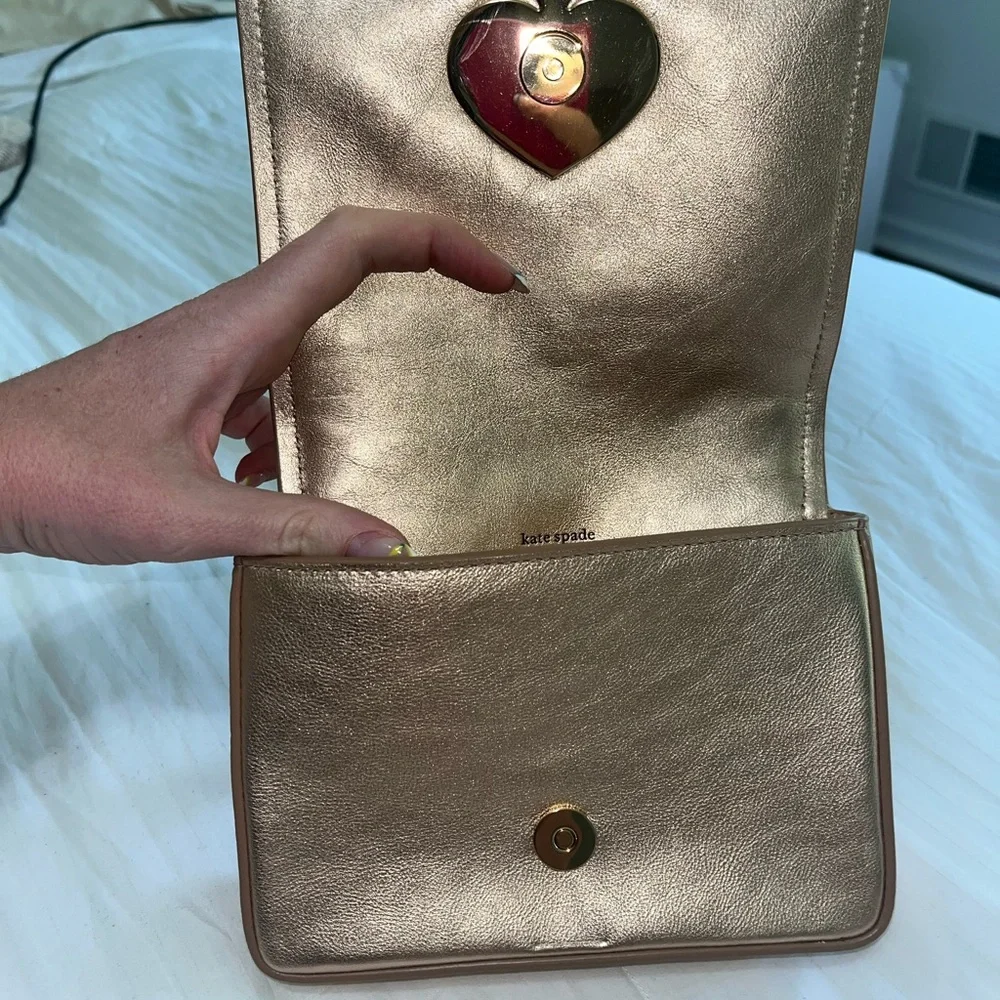 Kate Spade Gold Quilted Crossbody Bag - Picture 4 of 4